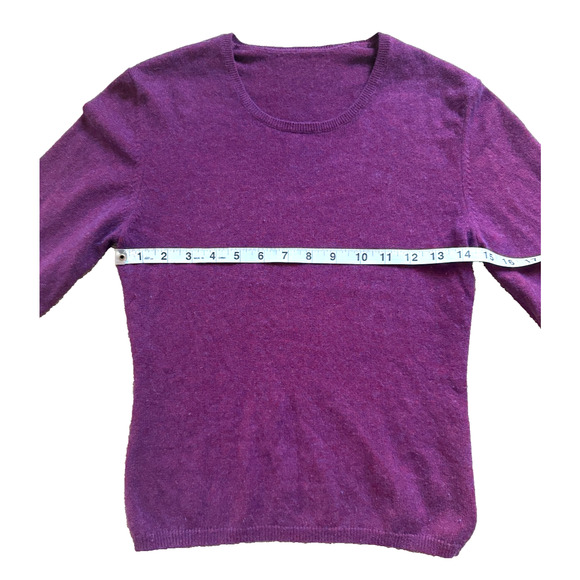 Eric Bompard Cashmere Silk Sweater Mauve Grape Crewneck Pullover Luxury KVSS MAR - Picture 9 of 11